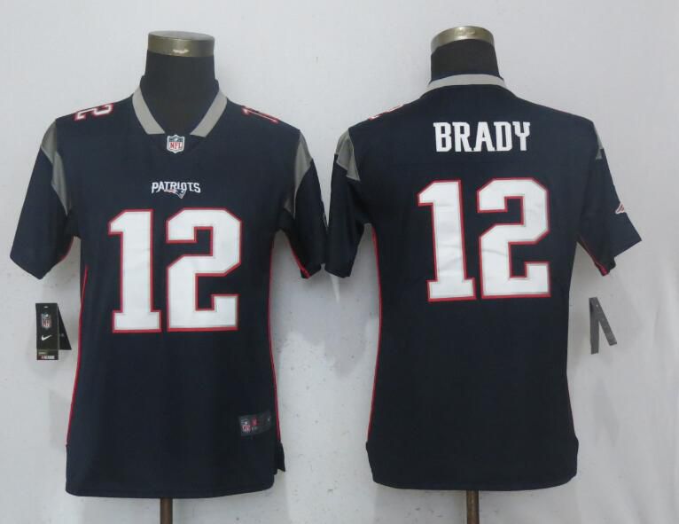 Women New England Patriots #12 Brady Navy Blue Vapor Untouchable Playe Nike NFL Jerseys->baltimore ravens->NFL Jersey
